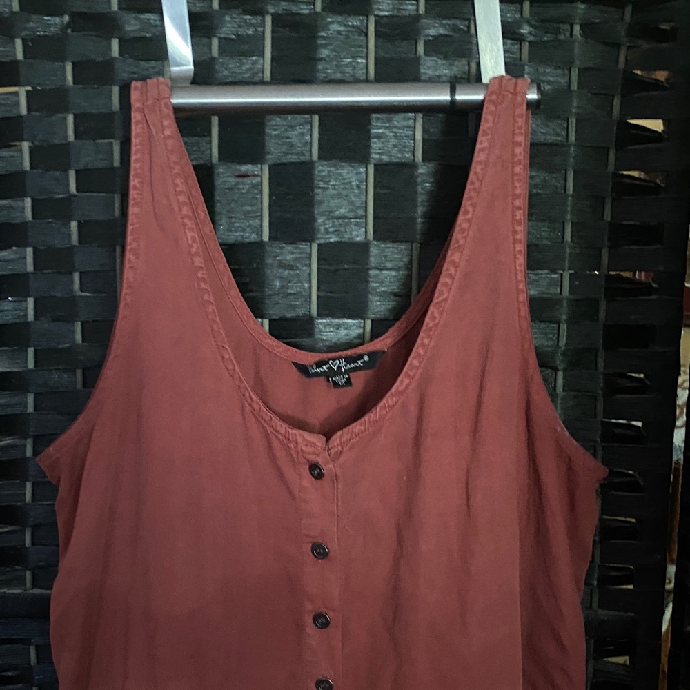 Velvet Heart Rust Button-Front Mini Dress - Picture 3 of 5
